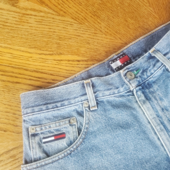 Vintage Tommy Hilfiger Flag Logo Summer Shorts 34 Hip Hop Preppy 90s Bottoms - Picture 3 of 5